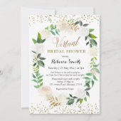 ロマンチックホワイトフローラバーチャルブライダルシャワー 招待状 (正面)
