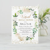 ロマンチックホワイトフローラバーチャルブライダルシャワー 招待状 (スタンド正面)