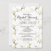 ロマンチックホワイトフローラブライダルシャワー 招待状 (正面)