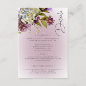 ロマンチックホワイト&パープルフローラモダン詳細 エンクロージャーカード (正面)