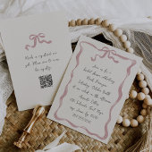 ロマンチックボウ手書きブライダルシャワー 招待状