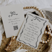 ロマンチックボウ手書きブライダルシャワー 招待状