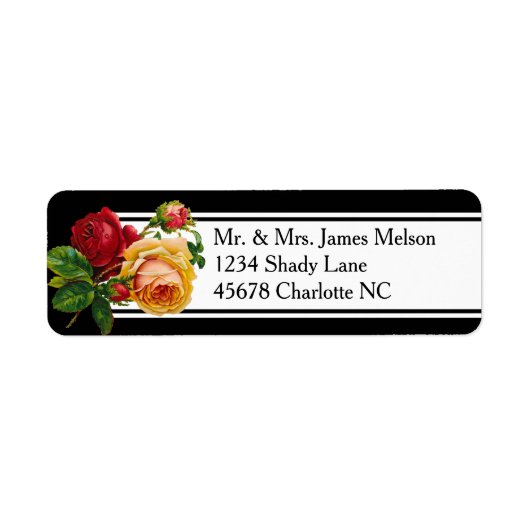 ロマンチックボヘミアヴィンテージバラアドレス ラベル (正面)