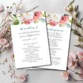 ロマンチックボホウォーターカラーフローラ結婚式 プログラム