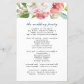 ロマンチックボホウォーターカラーフローラ結婚式 プログラム (裏面)