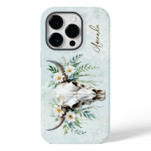 ロマンチックボホウォーター色フローラ牛スカル