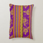 ロマンチックボホシックストライプのフローラルパターン アクセントクッション (裏面(縦))