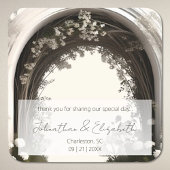 ロマンチックボホボタニカルアーチ結婚式の引き出物 スクエアシール