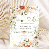 ロマンチックボホーピーニーバララヌンキュラス金ゴールド結婚ズ 招待状