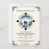 ロマンチックマウンテンアドベンチャー結婚式招待状 招待状 (正面)