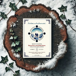 ロマンチックマウンテンアドベンチャー結婚式招待状 招待状