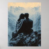 ロマンチックマウンテンビューインモノクロスタイル ポスター (正面)