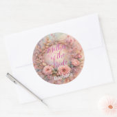 ロマンチックマザーオブザブライド名前をカスタムする ラウンドシール (封筒)