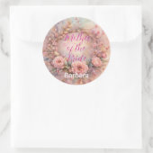 ロマンチックマザーオブザブライド名前をカスタムする ラウンドシール (バッグ)