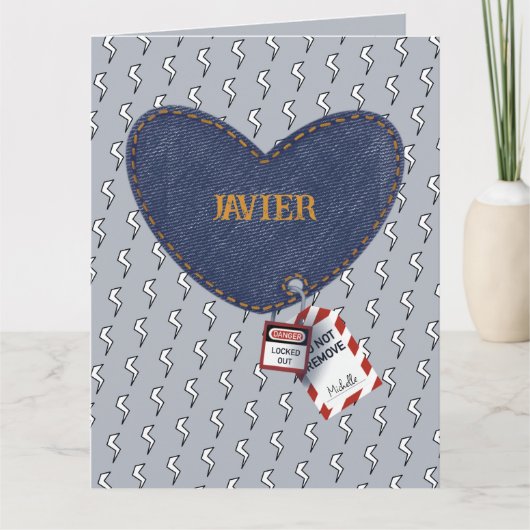 ロマンチックマッチングカップル電気ロットハート カード (正面)