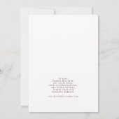 ロマンチックマルサラブルゴーニュ結婚フローラ 招待状 (裏面)