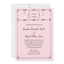 ロマンチックマンガーブライド赤面結婚式招待状