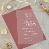 ロマンチックミニマルな植物学モノグラ結婚ムの アクリル招待状