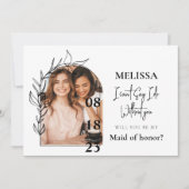 ロマンチックミニマルなArch Bridesmaid提案カード 招待状 (正面)