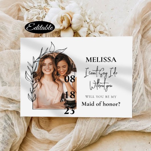 ロマンチックミニマルなArch Bridesmaid提案カード 招待状