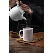 ロマンチックミニマル&かわいいピンクハート コーヒーマグカップ