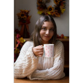 ロマンチックミニマル&かわいいピンクハート コーヒーマグカップ