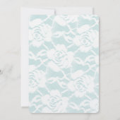 ロマンチックミントホワイトローズフローラブライダルシャワー 招待状 (裏面)