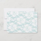 ロマンチックミントホワイトローゼスフローラウェディングRSVP 出欠カード (裏面)