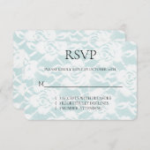 ロマンチックミントホワイトローゼスフローラウェディングRSVP 出欠カード (正面/裏面)