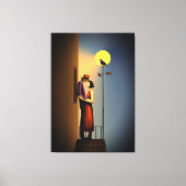 ロマンチックムーンライトバルコニー – ヴィンテージノアラブ キャンバスプリント (正面)