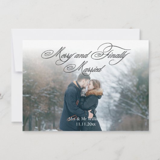 ロマンチックメリーな脚本と結婚した新婚の写真 シーズンカード (正面)