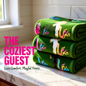 ロマンチックモダンかわいいユニコーンモノグラムb バスタオルセット