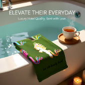 ロマンチックモダンかわいいユニコーンモノグラムb バスタオルセット