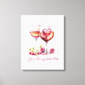 ロマンチックモダンかわいい赤いハートバレンティンズデイギフト キャンバスプリント (正面)