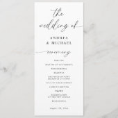 ロマンチックモダンで繊細なエレガントな結婚式 プログラム (正面)