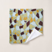 ロマンチックモダンなアート幾何学 – 黄色のオレンジ色の白 バスタオルセット (ウォッシュタオル)