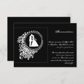 ロマンチックモダンなカップルのシルエット結婚のインサート エンクロージャーカード (正面/裏面)