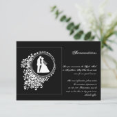 ロマンチックモダンなカップルのシルエット結婚のインサート エンクロージャーカード (スタンド正面)