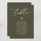 ロマンチックモダンなゲスト座席表カード メニュー (正面/裏面)