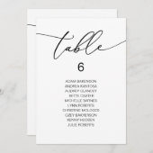 ロマンチックモダンなゲスト座席表カード メニュー (正面/裏面)