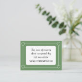 ロマンチックモダンなハートグリーンとホワ結婚イト エンクロージャーカード (スタンド正面)