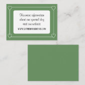 ロマンチックモダンなハートグリーンとホワ結婚イト エンクロージャーカード (正面/裏面)