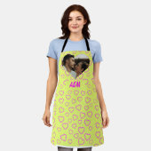 ロマンチックモダンなハートシェイプカップルの写真 エプロン (着用した状態)