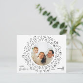 ロマンチックモダンなメリークリスマス家族のはがき ポストカード (スタンド正面)