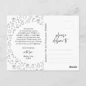 ロマンチックモダンなメリークリスマス家族のはがき ポストカード (裏面)