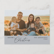 ロマンチックモダンなメリークリスマス家族のはがき