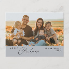 ロマンチックモダンなメリークリスマス家族のはがき ポストカード