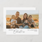 ロマンチックモダンなメリークリスマス家族のはがき ポストカード (正面/裏面)