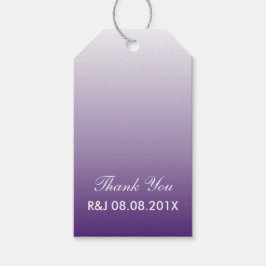 ロマンチックモダンな夏の薄紫グラデーションパープル結婚パープル ギフトタグ