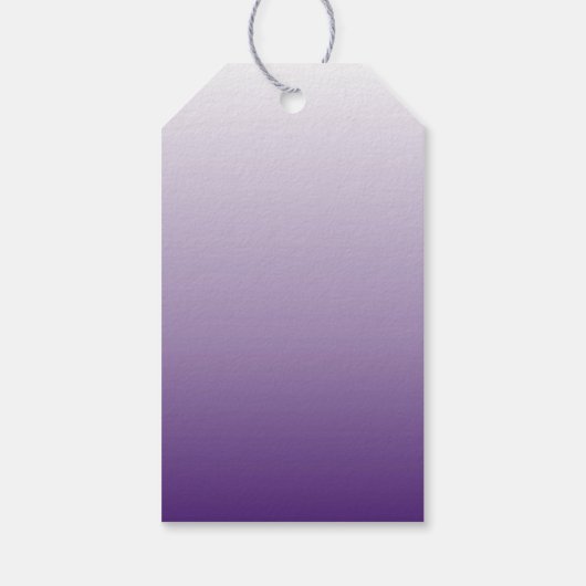 ロマンチックモダンな夏の薄紫グラデーションパープル結婚パープル ギフトタグ (裏面)